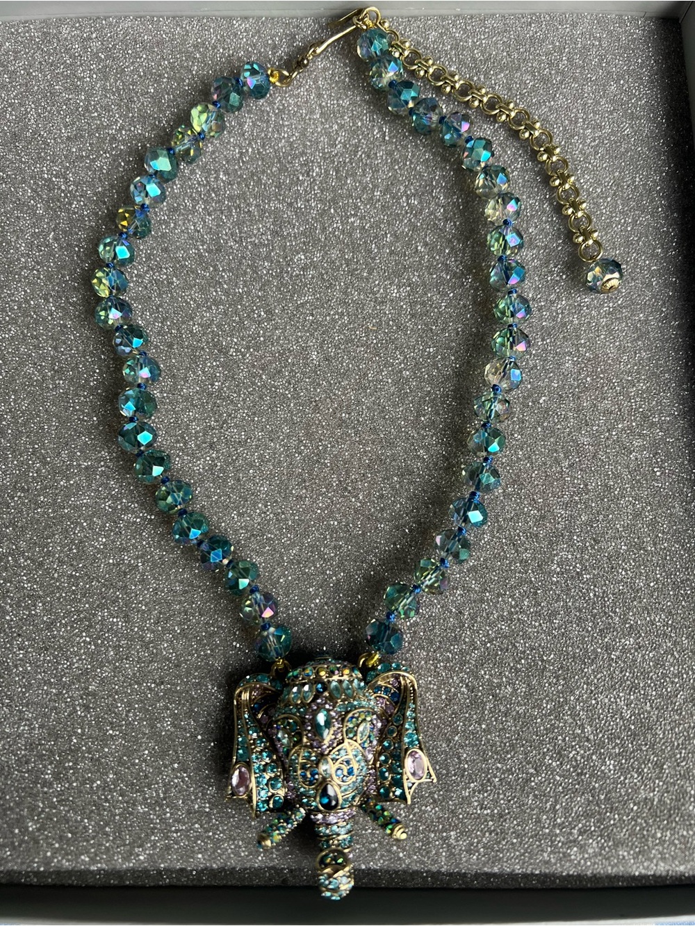 Heidi Daus "Exotic Elephant" Crystal Elephant Necklace NIB